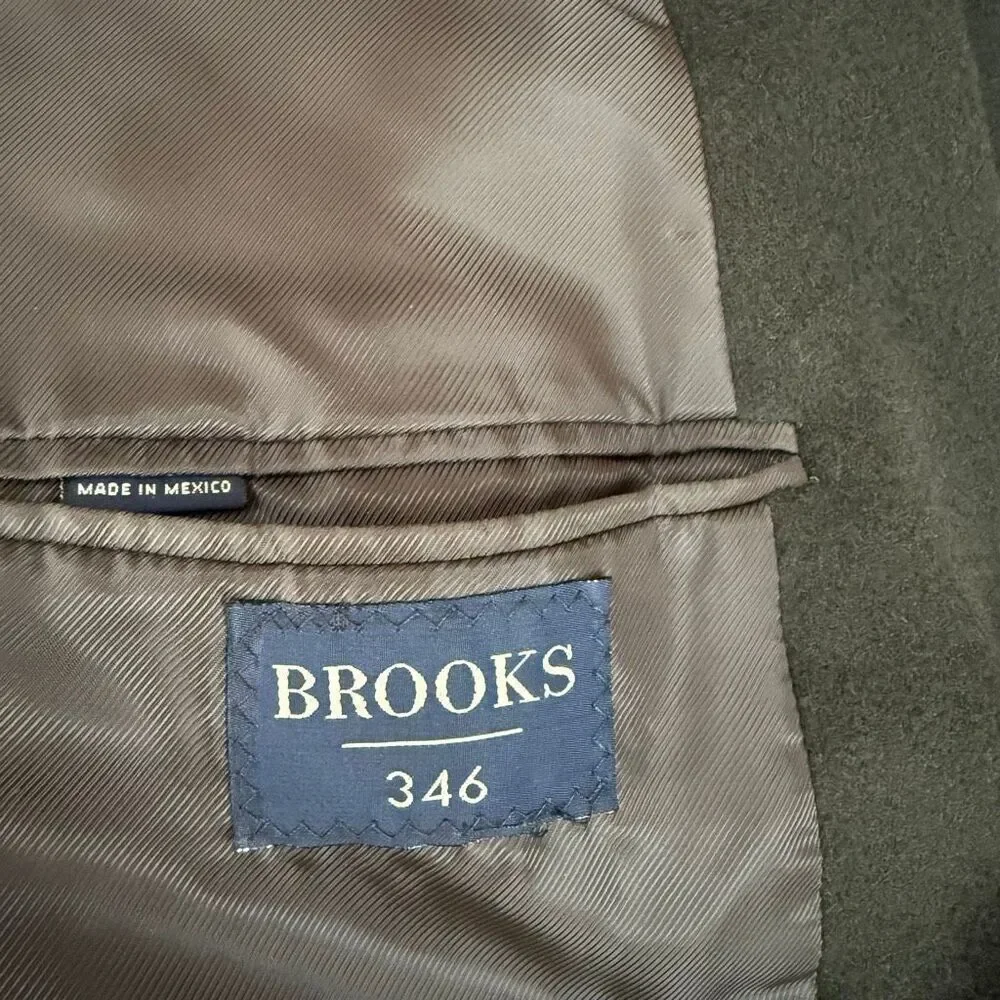 BROOKS BROTHERS 346 Men's dark greenTwo-Button Camel Hair sport coat SZ 44R